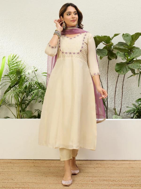 VV 9864 C Women Anarkali Kurta with Pant & Dupatta Suits, Festive Ethnic Set